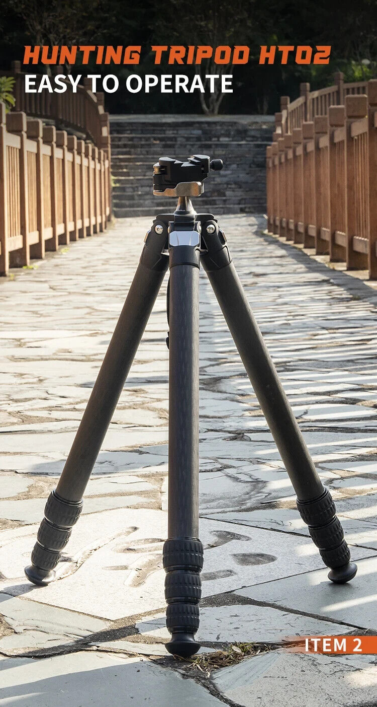 Load image into Gallery viewer, Linkogear HT-404CS Carbon Fiber Hunting Tripod Rest w/ Picatinny QR Lock
