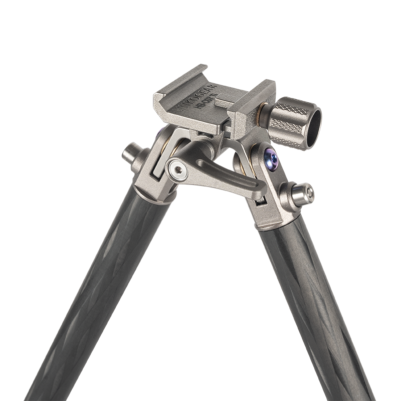 Load image into Gallery viewer, Linkogear Titanium Carbon Fiber Bipod 5.3oz Ultralight Adjustable 4.9"-12.8"
