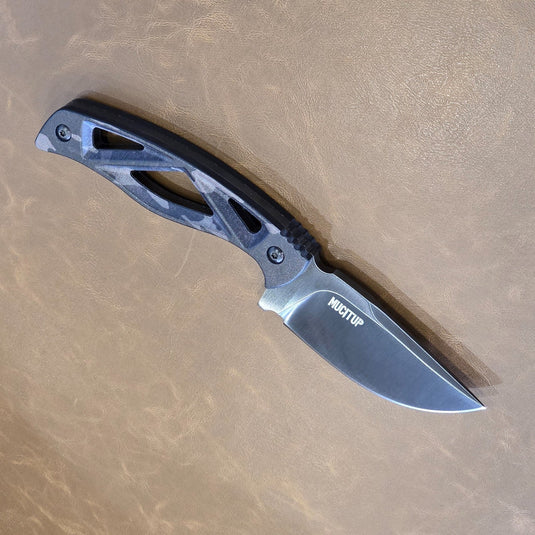 MUCITUP LIMITED EDITION MUCTAC Surge Fixed Blade Knife D2 Steel 3" DLC Blade Multicam Black G10