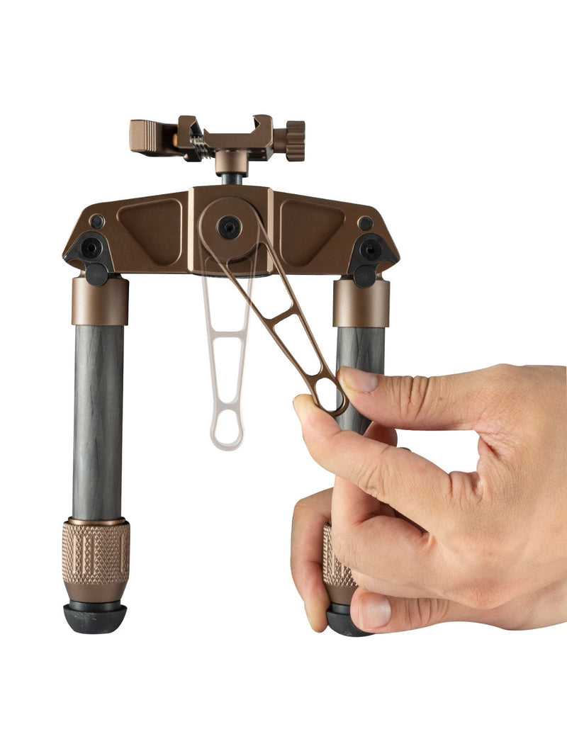 Load image into Gallery viewer, Linkogear HB-C03 Carbon Fiber Bipod Picatinny &amp; ARCA Monoball Fix 26mm - Brown

