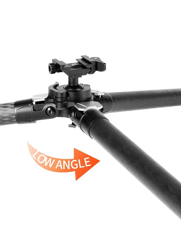 Load image into Gallery viewer, Linkogear HT-324C Carbon Fiber Tripod – Picatinny/Arca, 64" Max, 66lb Capacity - Brown
