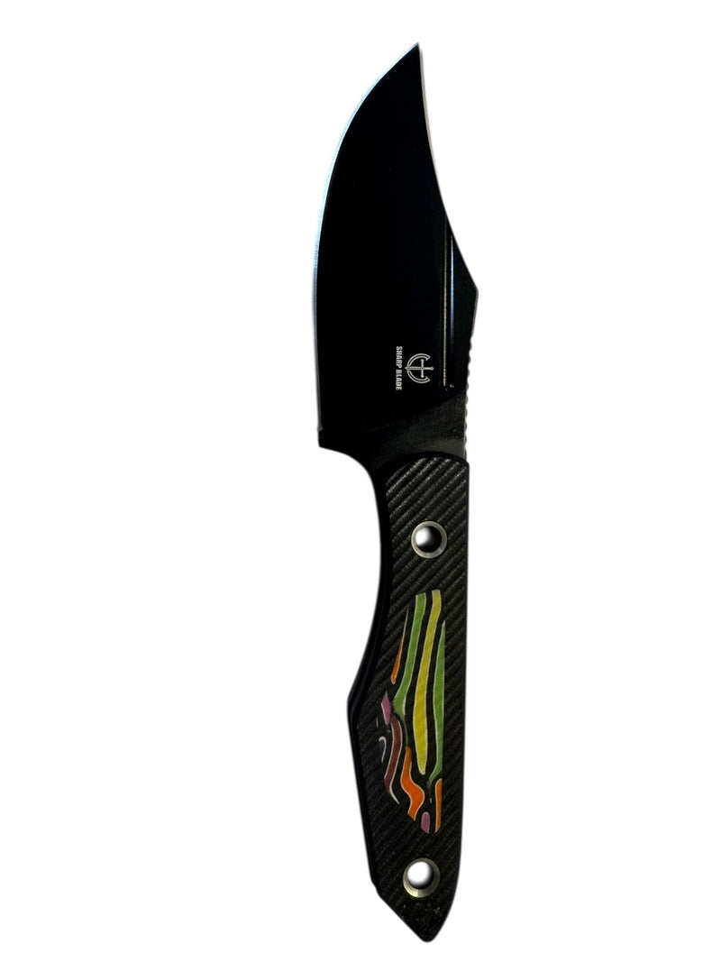 Load image into Gallery viewer, Sharp Blade YF06D Fixed Blade Hunting Knife 9Cr18MoV G10 8” Black/Stonewashed
