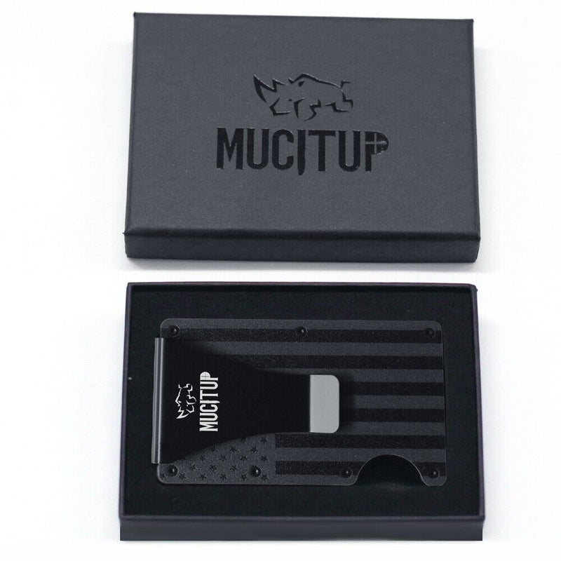 Load image into Gallery viewer, MUCITUP RFID Aluminum Wallet Slim Tactical Minimalist with Flag Design
