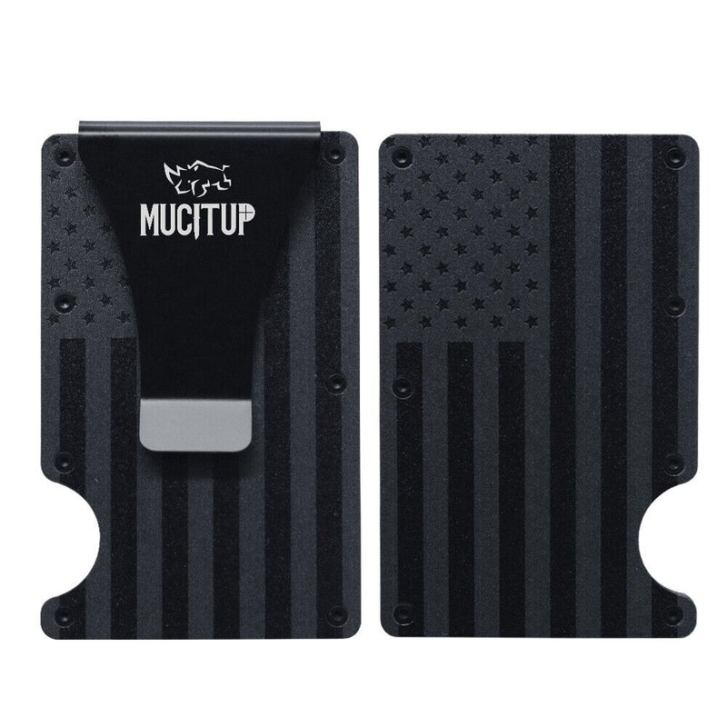 Load image into Gallery viewer, MUCITUP RFID Aluminum Wallet Slim Tactical Minimalist with Flag Design
