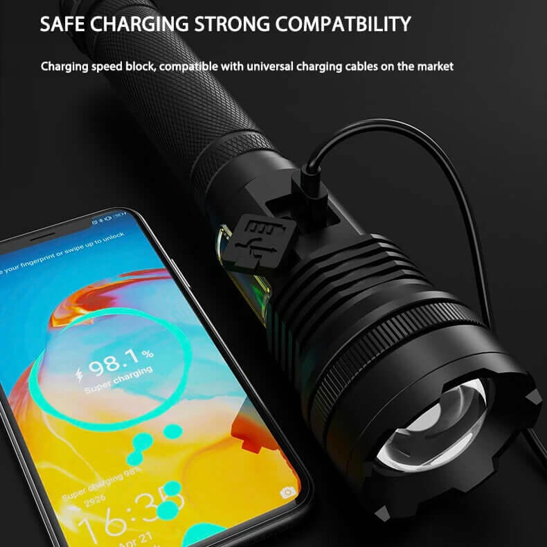 Load image into Gallery viewer, Muctac CHARGE Flashlight, 5000+ LMS, Zoomable, LED, USB, IP65, Aluminum Alloy
