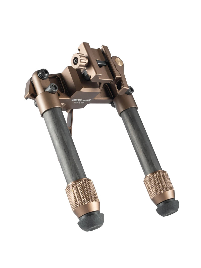 Load image into Gallery viewer, Linkogear HB-C03 Carbon Fiber Bipod Picatinny &amp; ARCA Monoball Fix 26mm - Brown
