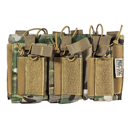 MUCTAC Kangaroo Triple Mag Pouch MOLLE 5.56 & 9mm 1000D Nylon Coyote