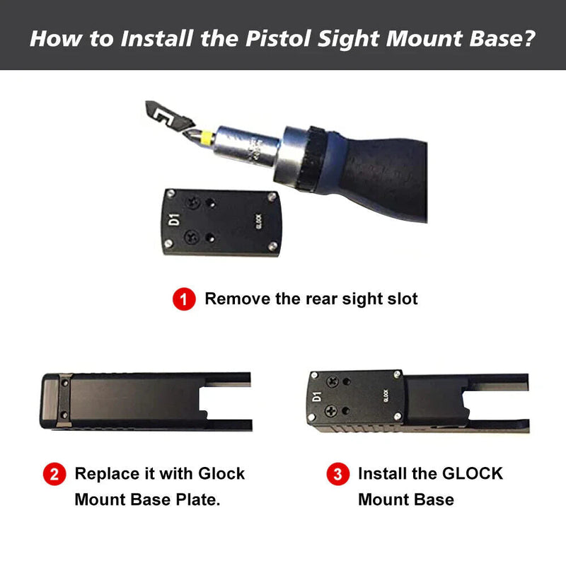 Load image into Gallery viewer, Red Win Pistol Sight Mount Bases - Glk, 1911, Sig, Beretta, Springfield, HK
