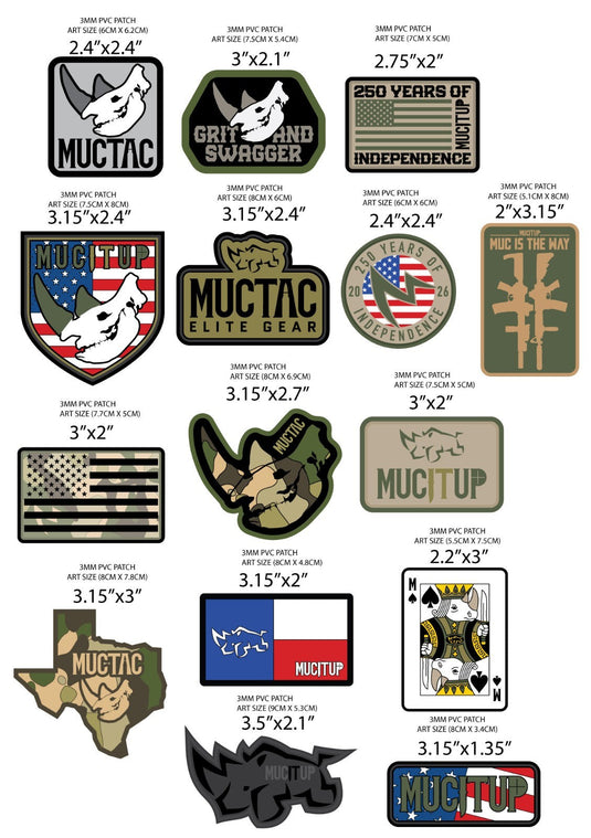 MUCITUP PVC Morale Patch Hook Back Tactical Hat Backpack Gear Multiple Designs