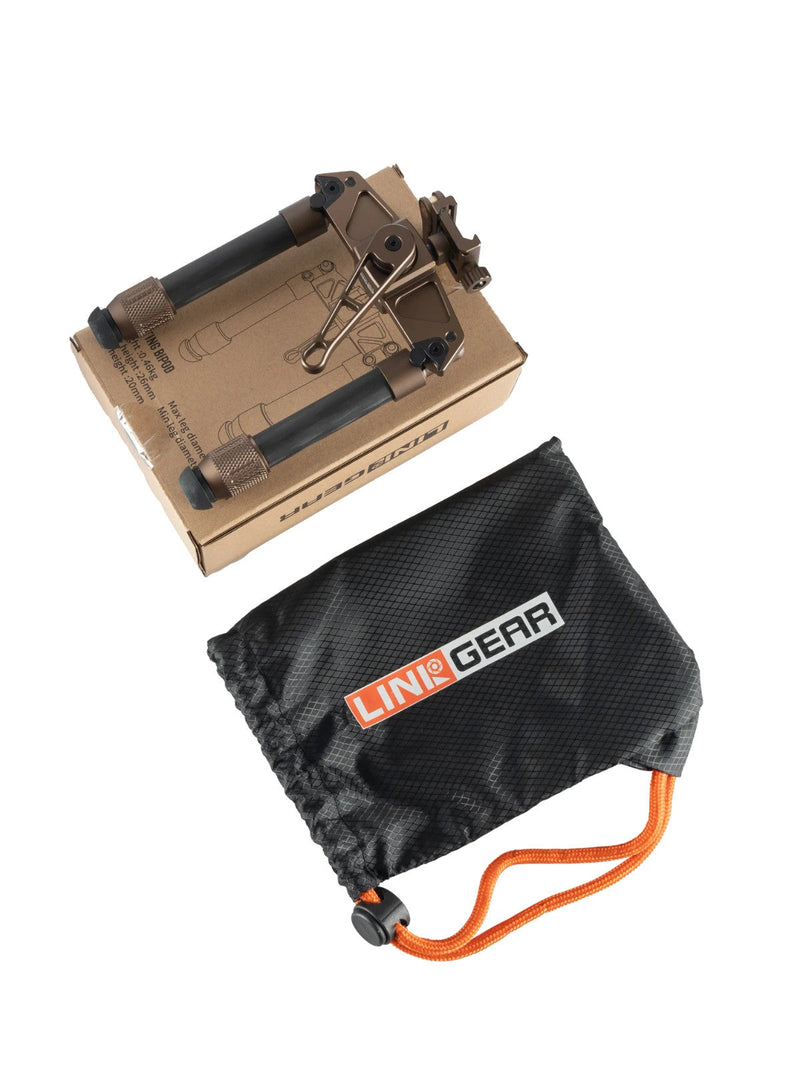 Load image into Gallery viewer, Linkogear HB-C03 Carbon Fiber Bipod Picatinny &amp; ARCA Monoball Fix 26mm - Brown
