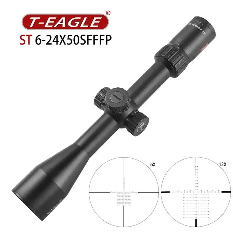 Load image into Gallery viewer, T-Eagle ST 6-24X50 FFP Waterproof Shockproof Scope 30mm Tube w/ Illumination
