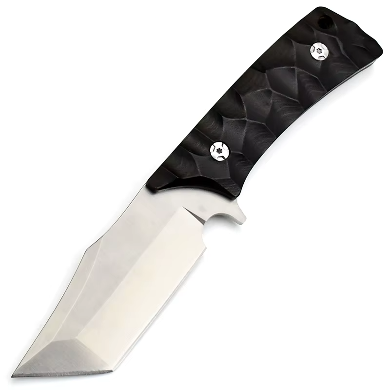 Load image into Gallery viewer, Fixed Blade Knife D2 Steel Rosewood or Ebony Handles - Hunting Leather Sheath
