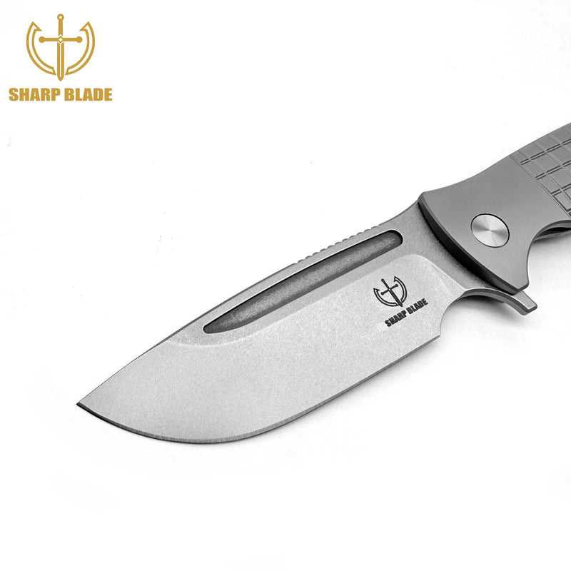 Load image into Gallery viewer, Sharp Blade - 14C28N Steel 3.86" Blade, Titanium Handle Premium EDC Pocket Knife
