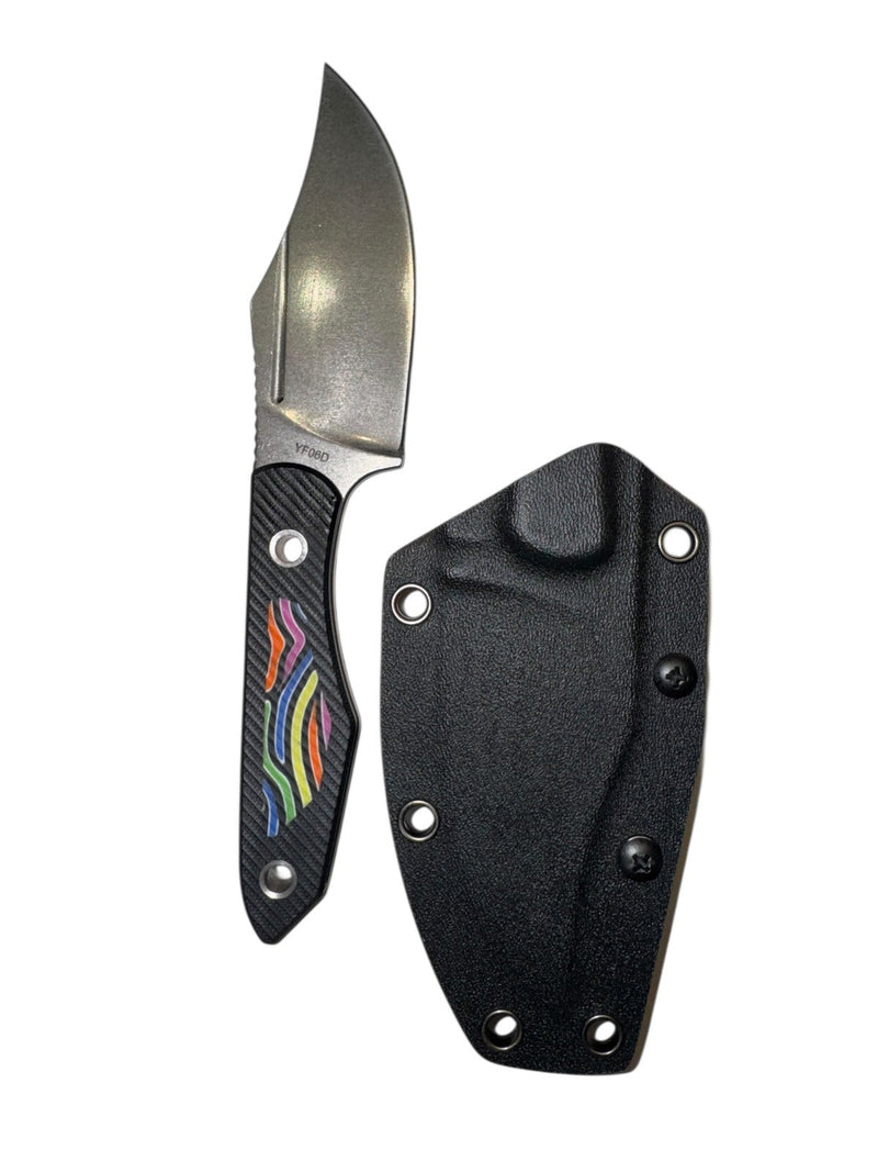 Load image into Gallery viewer, Sharp Blade YF06D Fixed Blade Hunting Knife 9Cr18MoV G10 8” Black/Stonewashed
