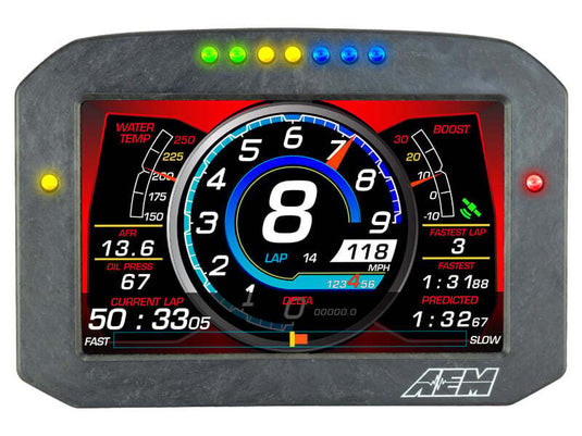 AEM CD-7LG Carbon Logging Flush Digital Dash Display w/ Internal 20Hz GPS & Antenna 30-5703F