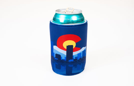 Reflective Colorado Skyline Can Koozie