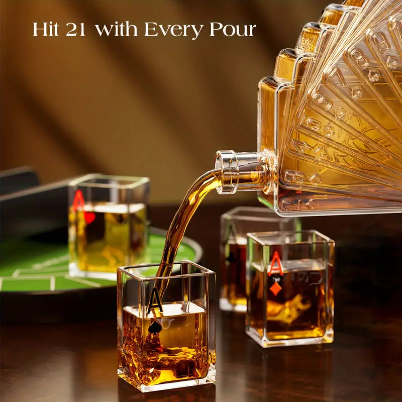 Load image into Gallery viewer, Poker Night Whiskey Decanter Set

