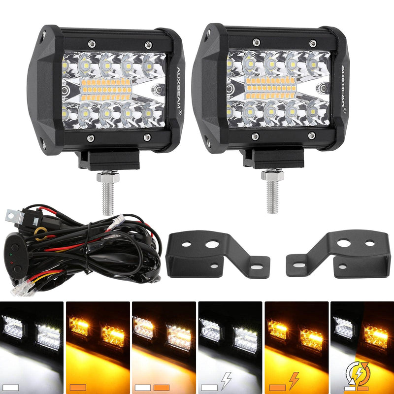 Load image into Gallery viewer, 4 Inch 6 Modes White&amp;Amber LED Working Light LED Pods with A-Pillar Mounting Bracket For Ford Bronco 2/4 Door 2021 2022
