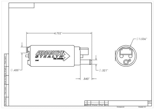 Aeromotive 340 Fuel Pump Offset Inlet
