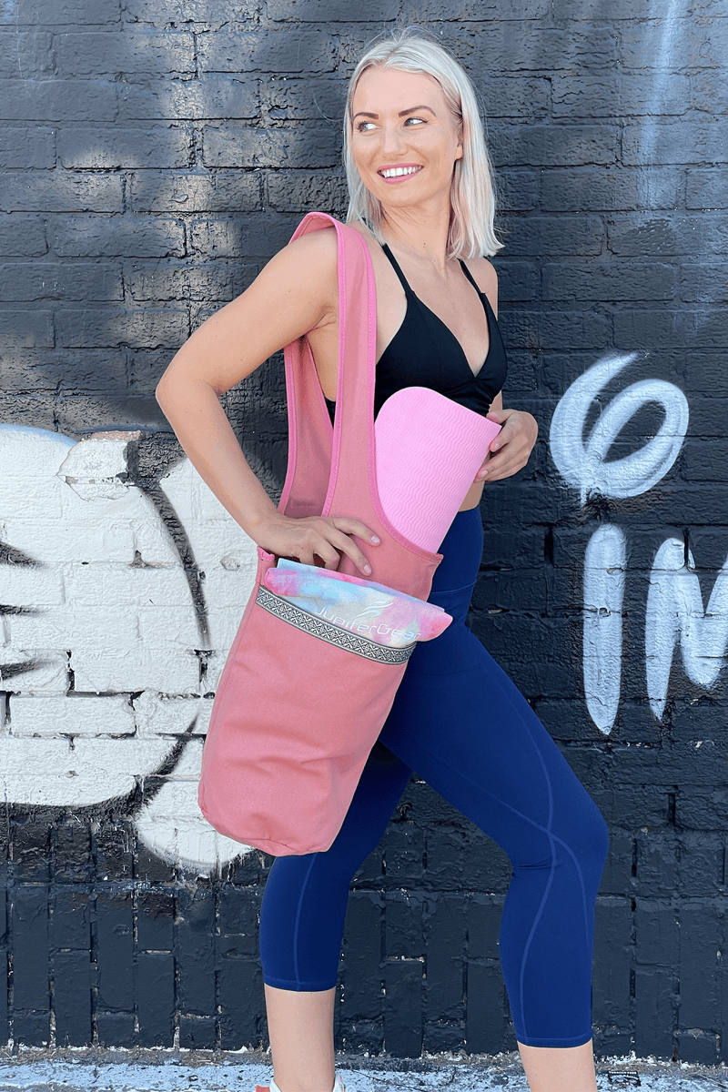 Load image into Gallery viewer, JupiterGear Yoga Mat Carrying Tote Bag with Large Pockets
