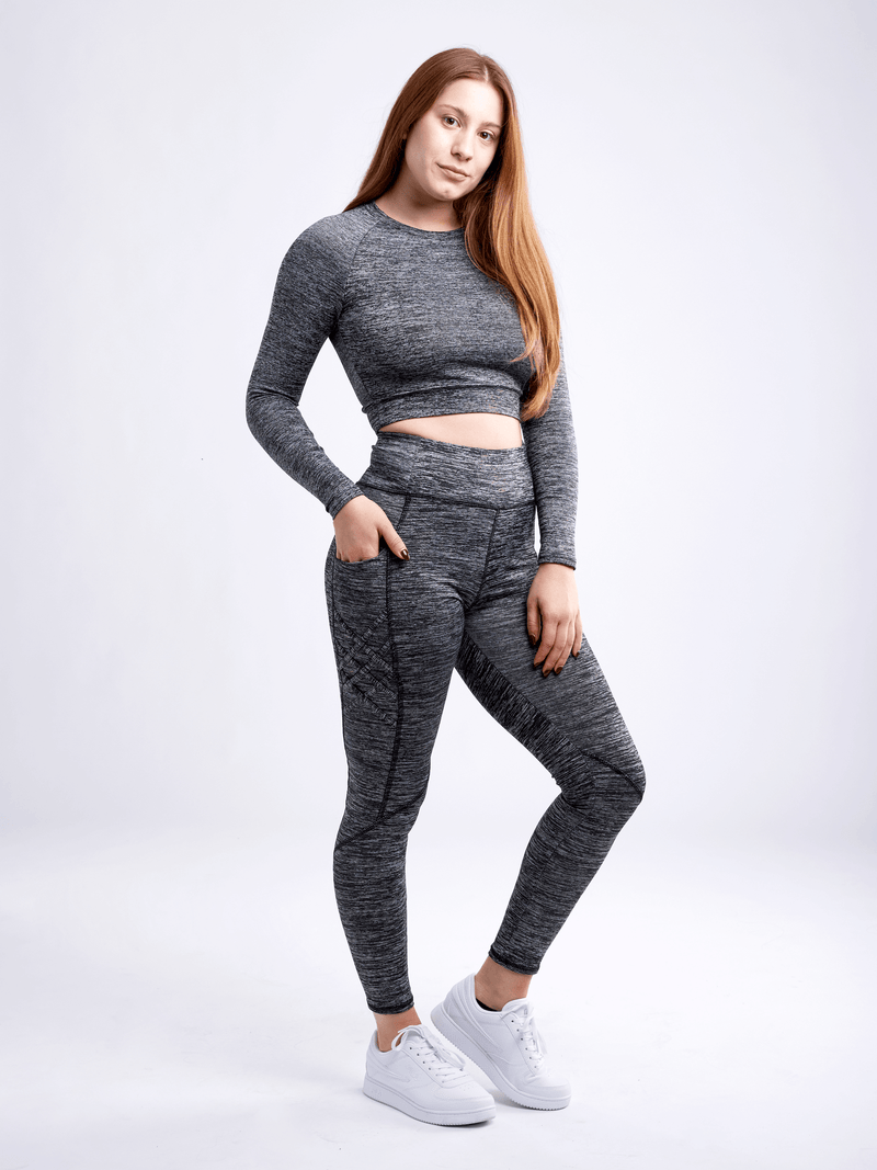 Load image into Gallery viewer, JupiterGear High-Waisted Criss-Cross Training Leggings with Hip Pockets
