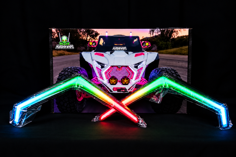 Load image into Gallery viewer, Polaris RZR Pro Series RGBW LED Chasing Fang Lights | App Control &amp; Turn Signal Sync
