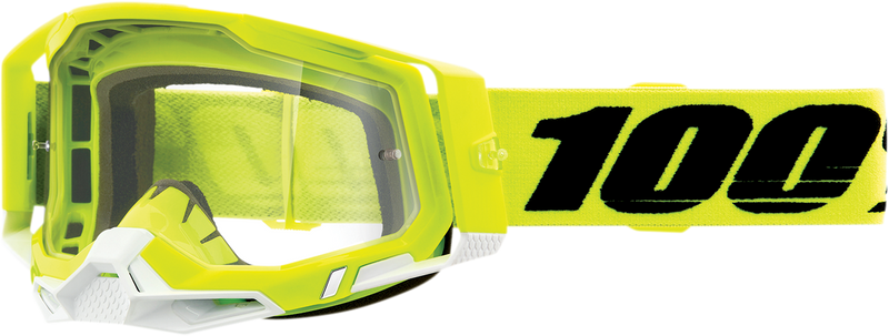 Load image into Gallery viewer, 100% Racecraft 2 Goggles - Fluo Yellow - Clear 50009-00004
