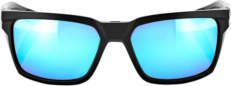 Load image into Gallery viewer, 100% Daze Sunglasses - Matte Black - Blue Mirror 61030-019-75
