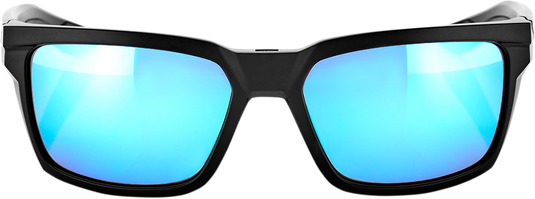 100% Daze Sunglasses - Matte Black - Blue Mirror 61030-019-75