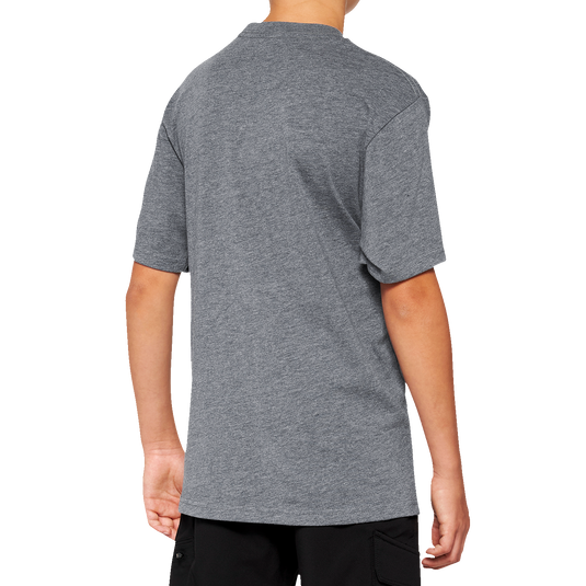 100% Youth Icon T-Shirt - Heather Gray - Medium 20001-00009