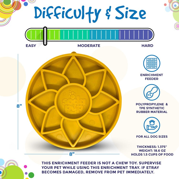 Load image into Gallery viewer, Sunflower eTray Shallow Slow Feeder Dog Bowl for Enrichment | USA Made
