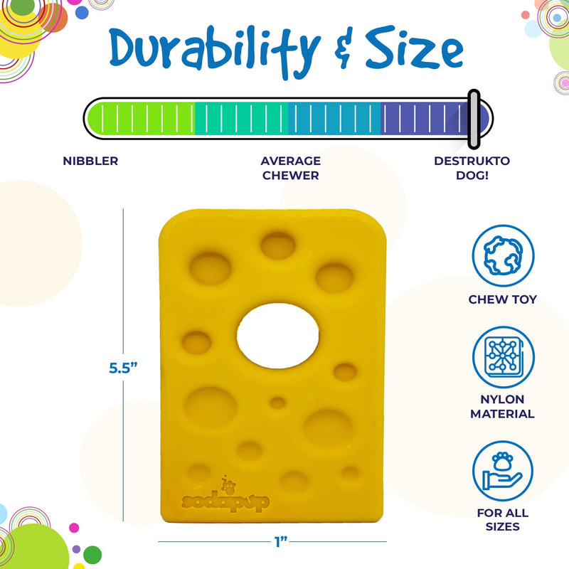 Load image into Gallery viewer, Swiss Cheese Wedge Nylon Dog Chew Toy for Aggressive Chewers | SodaPup
