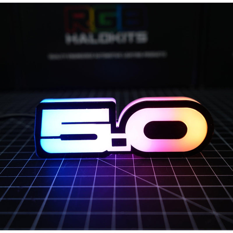 Load image into Gallery viewer, 5.0 LED Emblem Badge: Ford Mustang (Multicolor Flow)
