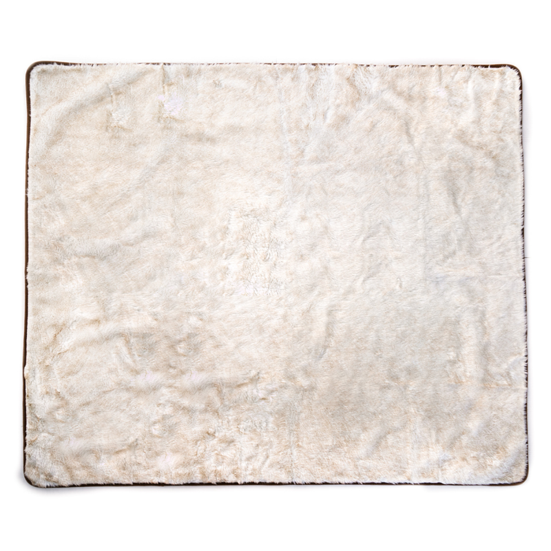 Load image into Gallery viewer, PupProtector™ Summer Short Fur Waterproof Throw Blanket - White with Brown Accents

