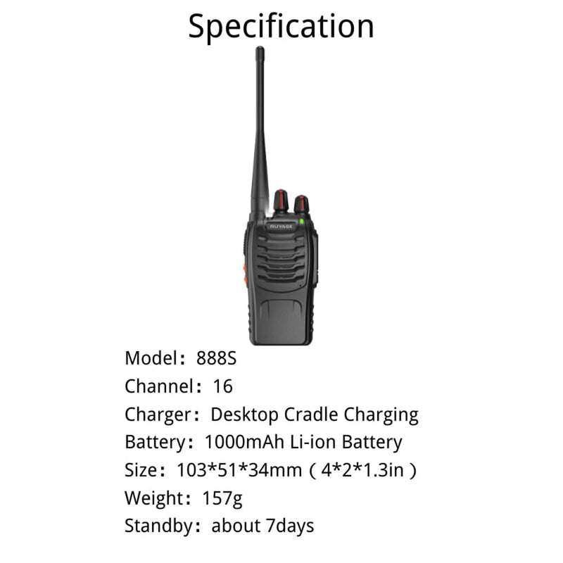 Load image into Gallery viewer, Ruyage 888s UHF Analog Long Range Two Way Radio Walkie Talkie
