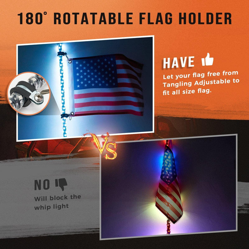 Load image into Gallery viewer, Spiral Whip Light Set, 2PCS Whip Light &amp; Flag mount &amp; 12V Switch On-off
