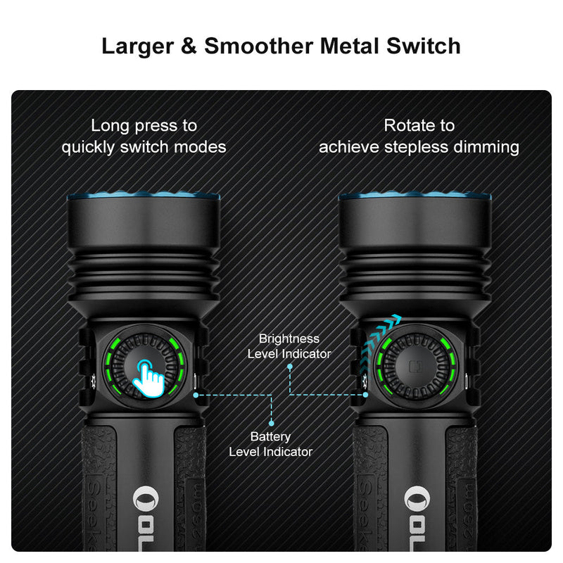 Load image into Gallery viewer, Olight Seeker 4 Pro Rechargeable Flashlight 4600 Lumens USB-C Magnetic Charging

