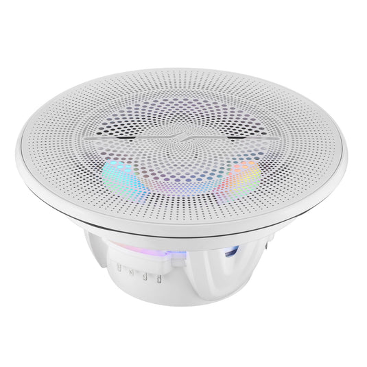 Luxury 6.5” 2-Way Marine Coaxial Speaker with Digital LED Lights and Flush Magnetic Mount Grille | 150W RMS 4-Ohm