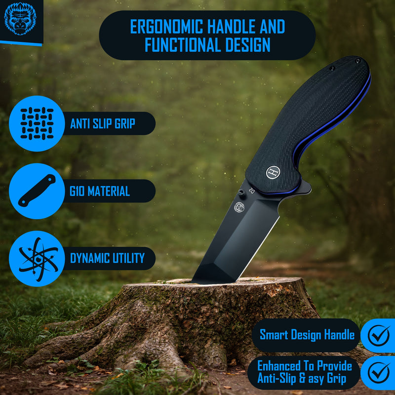 Load image into Gallery viewer, The Pioneer Folding Pocket Knife Giftset for Men and Women (Black and Blue)
