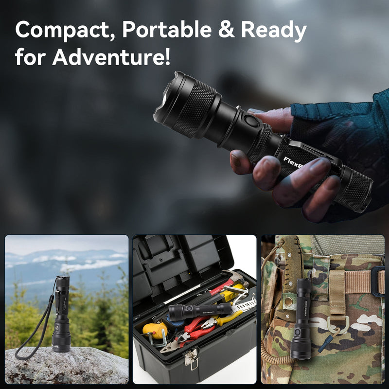 Load image into Gallery viewer, FlexBeam- 1200 Lumen Adjustable Beam Rechargeable Flashlight
