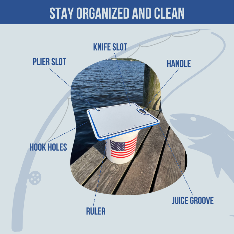 Load image into Gallery viewer, Made in the USA | Premium Bucket or Cooler Fishing Cutting Board
