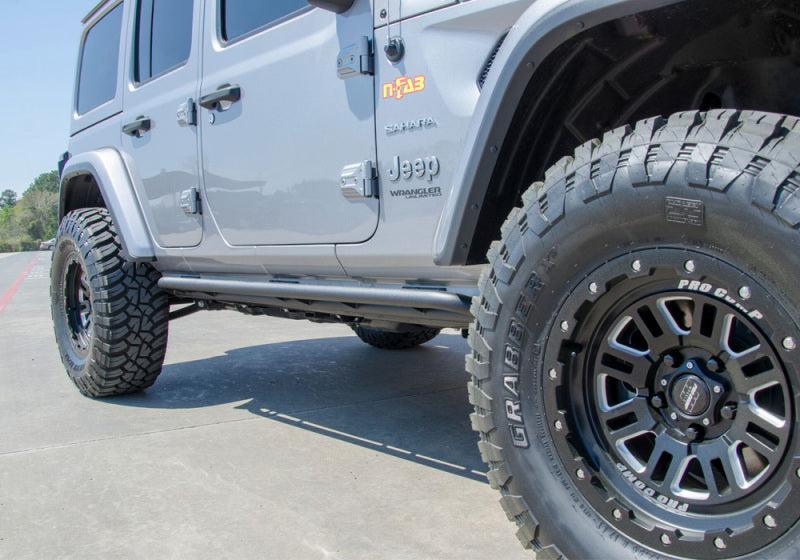 Load image into Gallery viewer, N-Fab RKR Rails 2019 Jeep Wrangler JT 4DR Truck Full Length - Tex. Black - 1.75in
