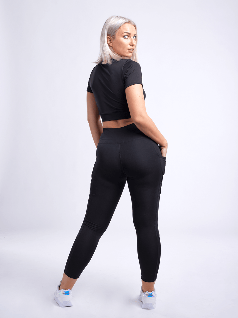Load image into Gallery viewer, JupiterGear High-Waisted Criss-Cross Training Leggings with Hip Pockets
