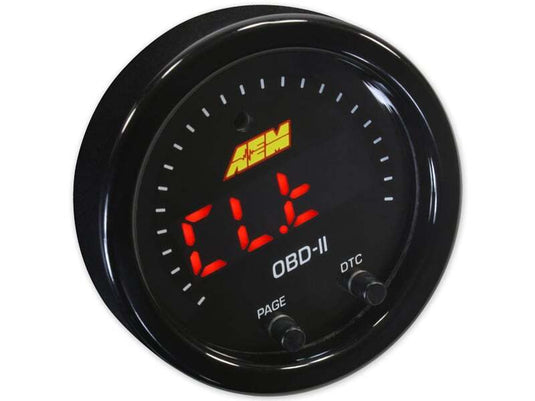 AEM Electronics X-Series OBDII Digital Datastream Gauge Black Bezel & Black Face plate