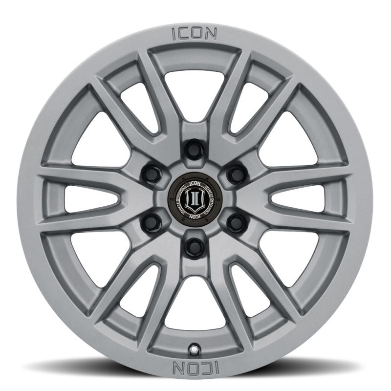 Load image into Gallery viewer, ICON Vector 6 17x8.5 6x120 0mm Offset 4.75in BS 67mm Bore Titanium Wheel
