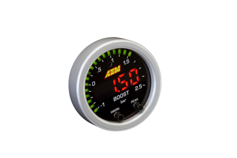 Load image into Gallery viewer, AEM Electronics X-Series Boost Pressure Gauge -30inHg-35psi / -1-2.5bar. Black Bezel &amp;
