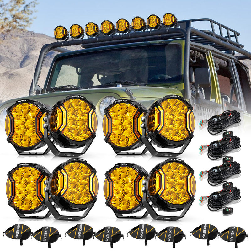 Load image into Gallery viewer, V-ULTRA Series | 5 Inch 172W LED Side Shooter Amber Pod Lights with Amber DRL
