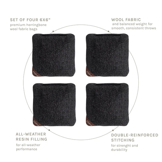 6-in Herringbone Cornhole Bags | Premium All-Weather Collection
