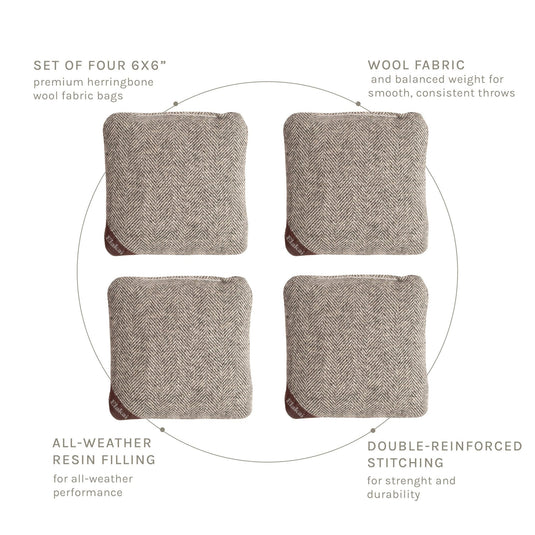 6-in Herringbone Cornhole Bags | Premium All-Weather Collection