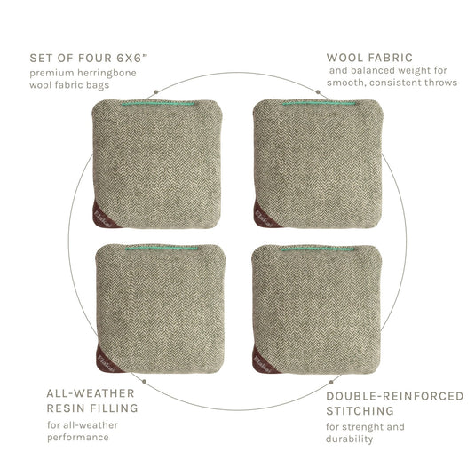 6-in Herringbone Cornhole Bags | Premium All-Weather Collection